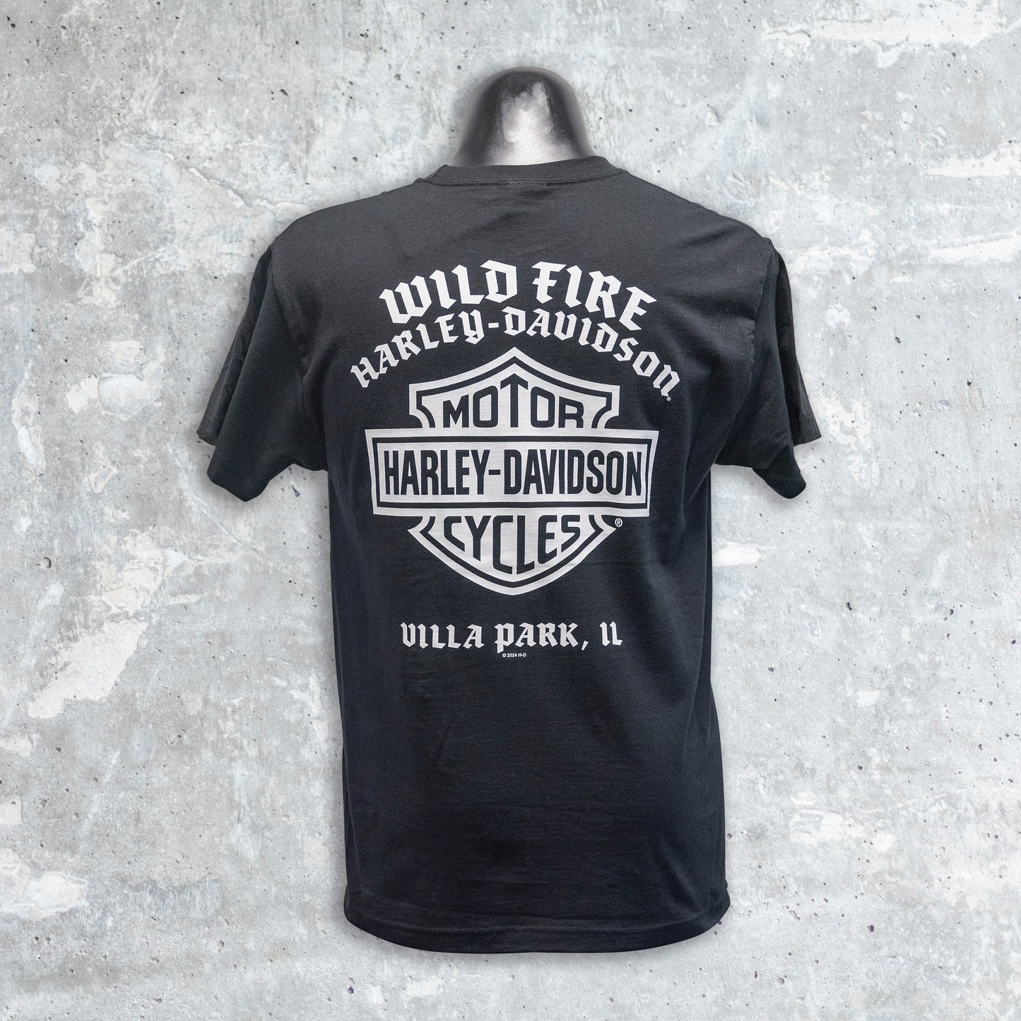 Wild Fire Harley Davidson- Cruisin' Santa Black T-Shirt