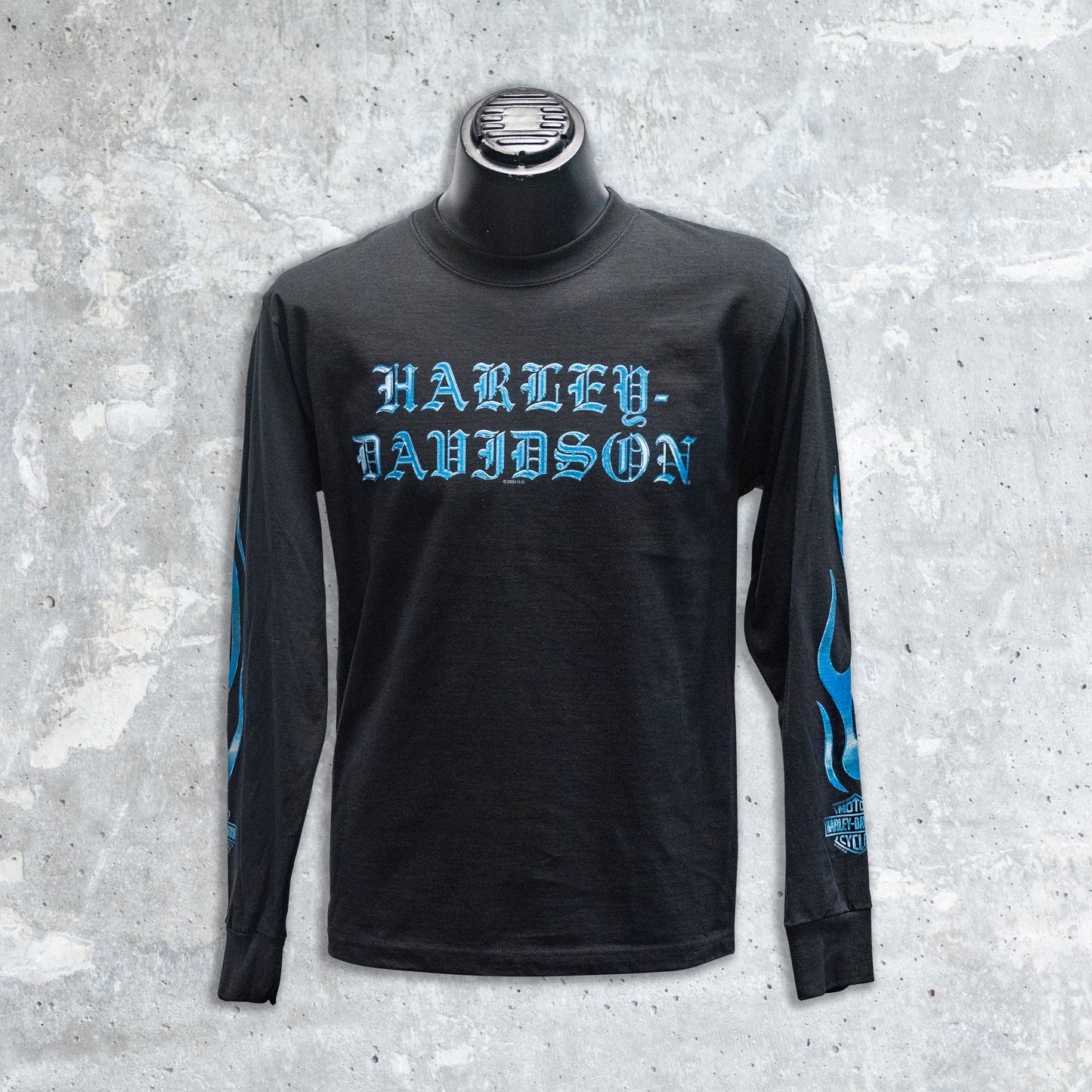 Wild Fire Harley Davidson- Blue Chrome Long Sleeve T-Shirt