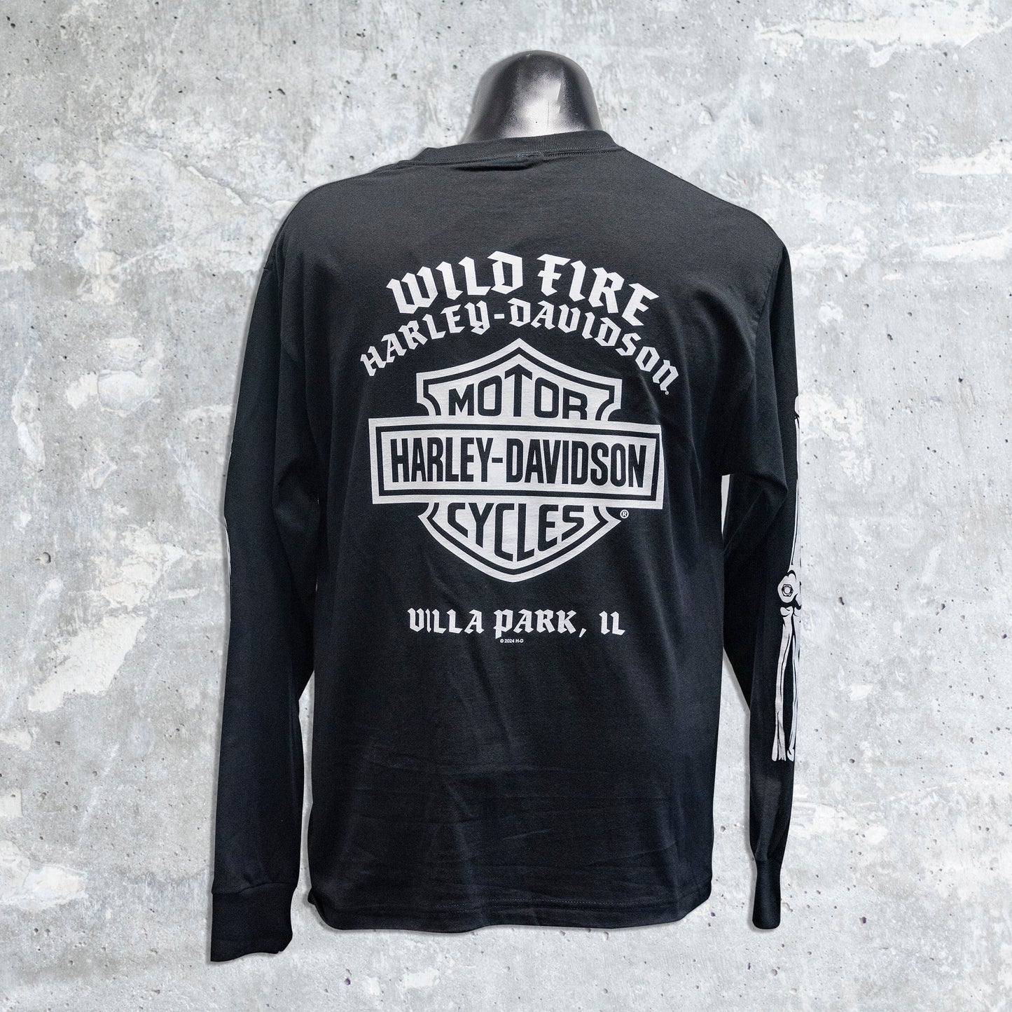 Wild Fire Harley Davidson- Festive to the Bone Long Sleeve T-Shirt