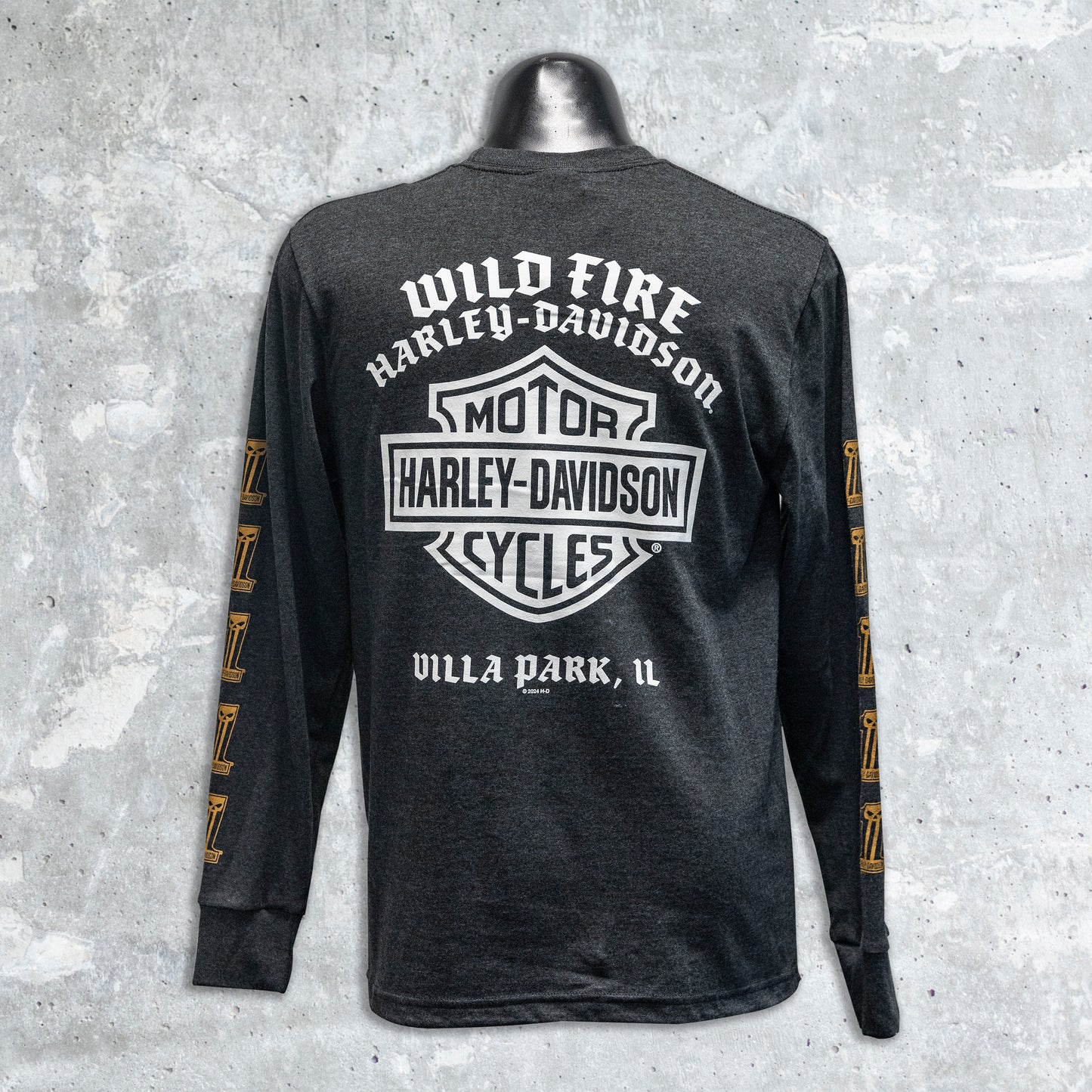 Wild Fire Harley Davidson- Gray Long Sleeve HD One T-Shirt