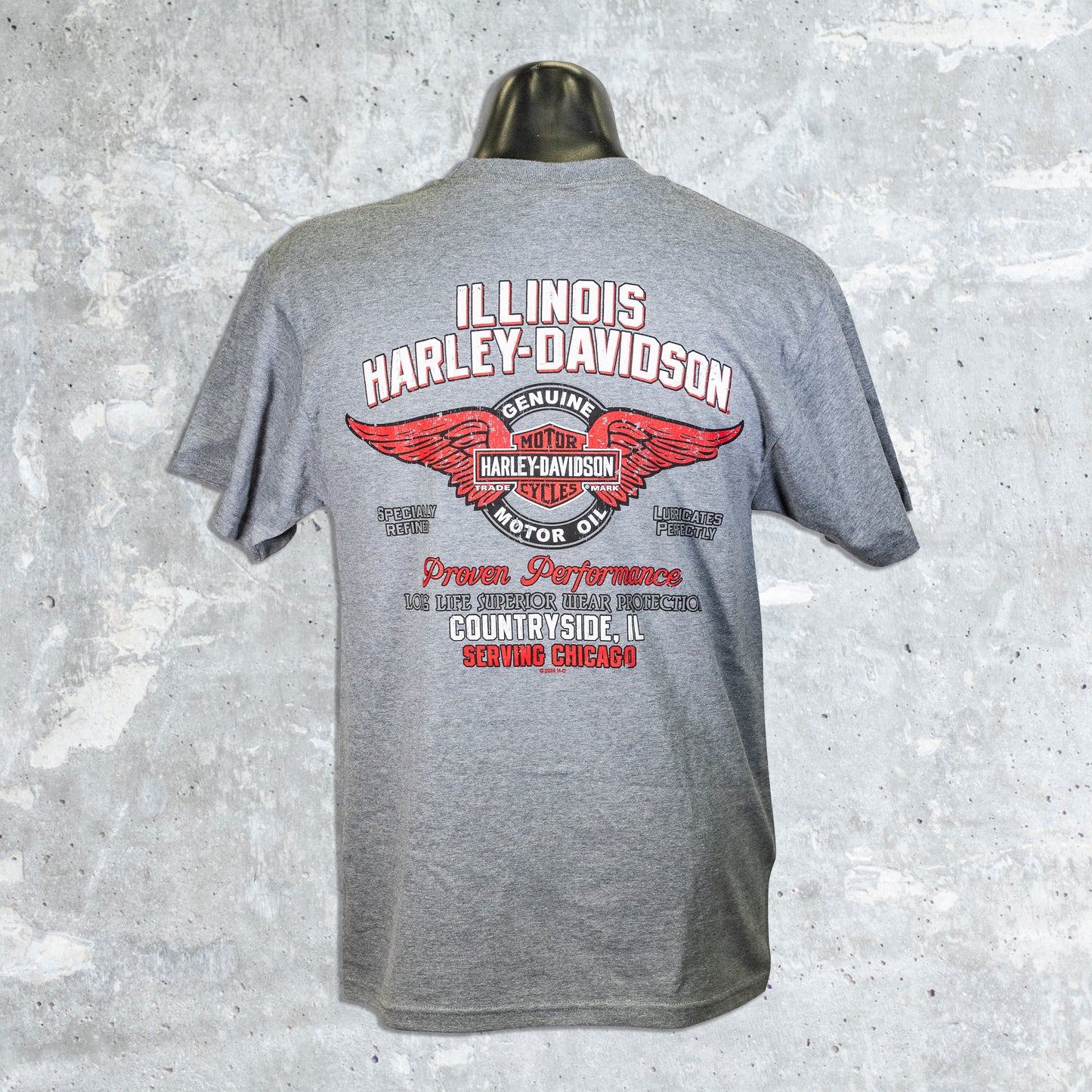 Illinois Harle Davidson- Growl Flame T-Shirt