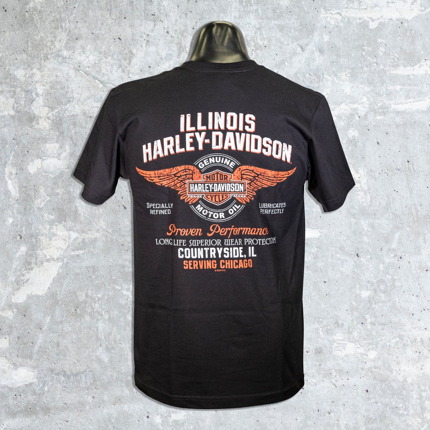 Illinois Harley Davidson-Eagle Skull Tattoo T-Shirt