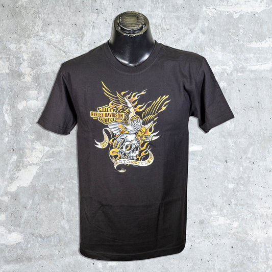 Illinois Harley Davidson-Eagle Skull Tattoo T-Shirt