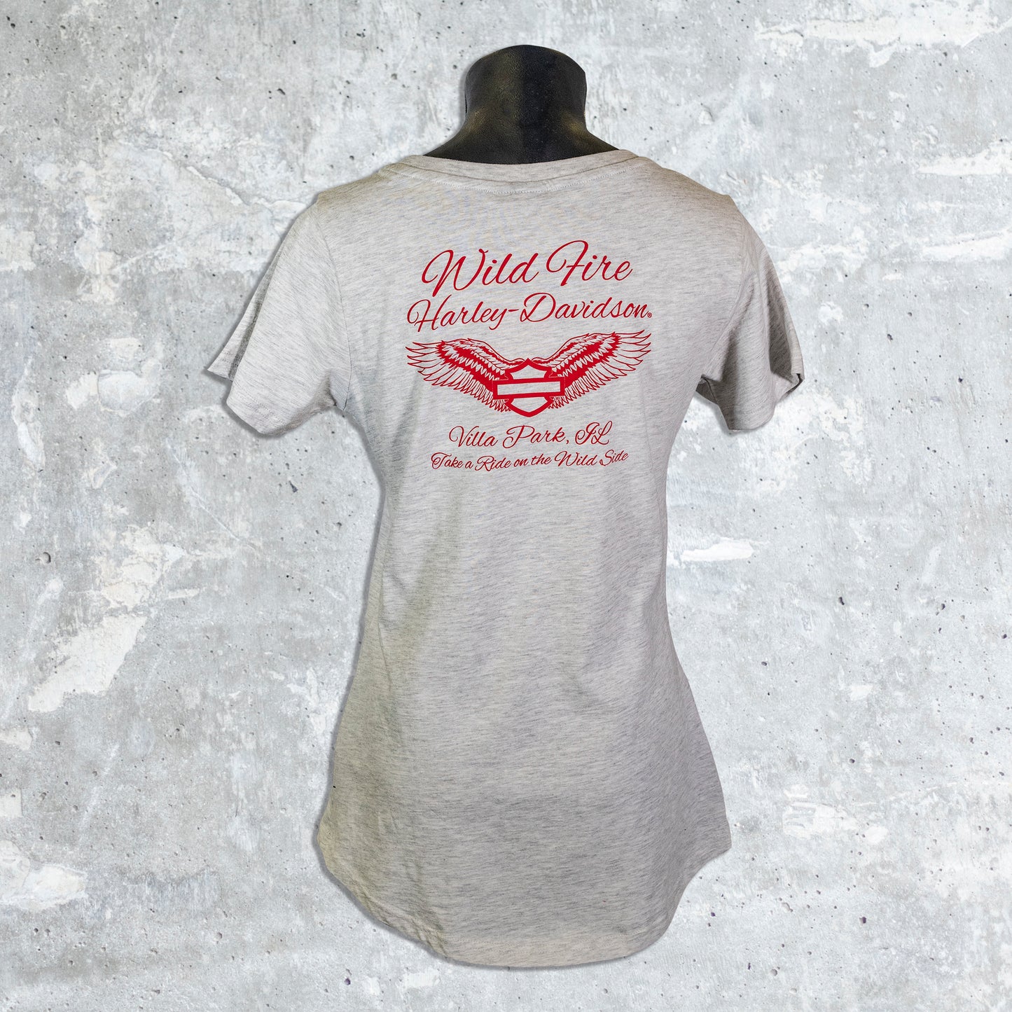 Wildfire Harley Davidson- Give Women's Gray T-Shirt