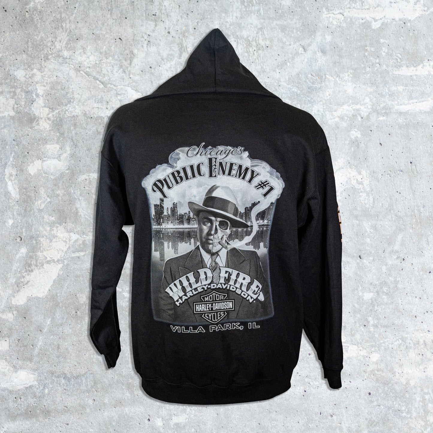 Wildfire Harley Davidson- Bar and Shield Zip Up Hoodie