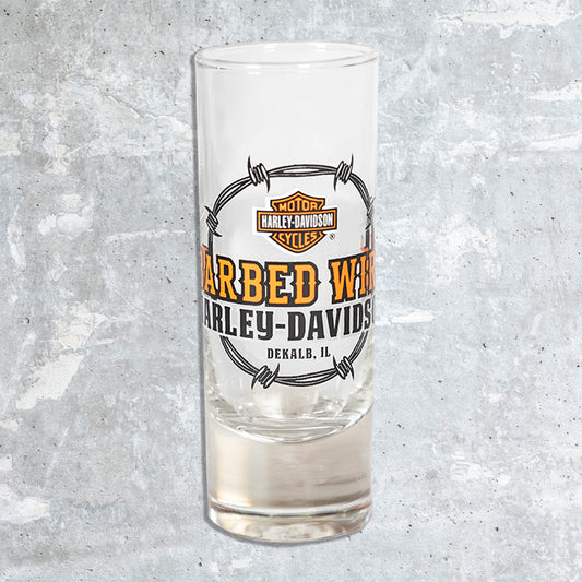 Barbed Wire Harley Davidson- Barbed Wire Shot Glass