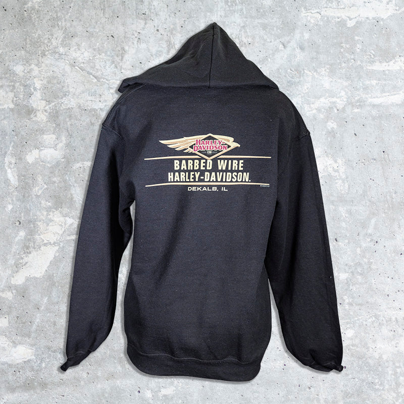 Barbed Wire Harley Davidson- Wings 120th Anniversary Hoodie