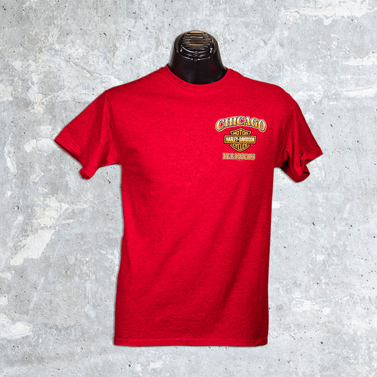 Chicago Harley Davidson- Red T-Shirt with Lake Shore Drive