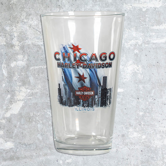 Chicago Harley Pint Glass