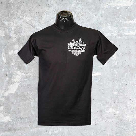 Black Chicago Harley Eagle T-Shirt