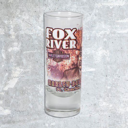 Fox River Harley Davidson- Tall Capone Shot Glass