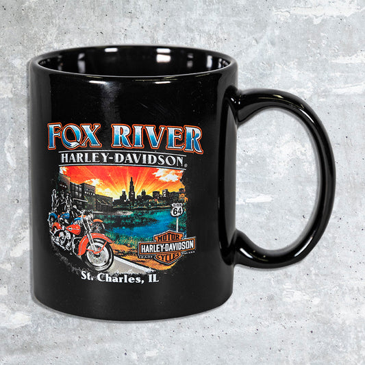 Fox River Harley Davidson- Black Mug