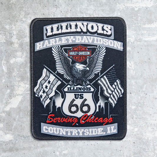 Illinois Harley Davidson- Old School Flag Patch