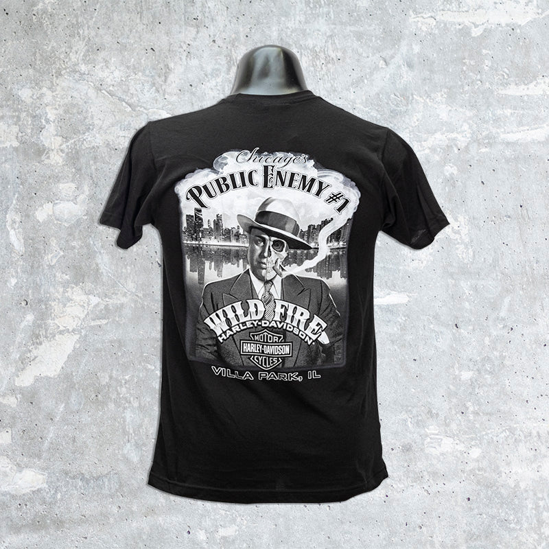 Wild Fire Harley Davidson-Black T-Shirt with Big One Logo