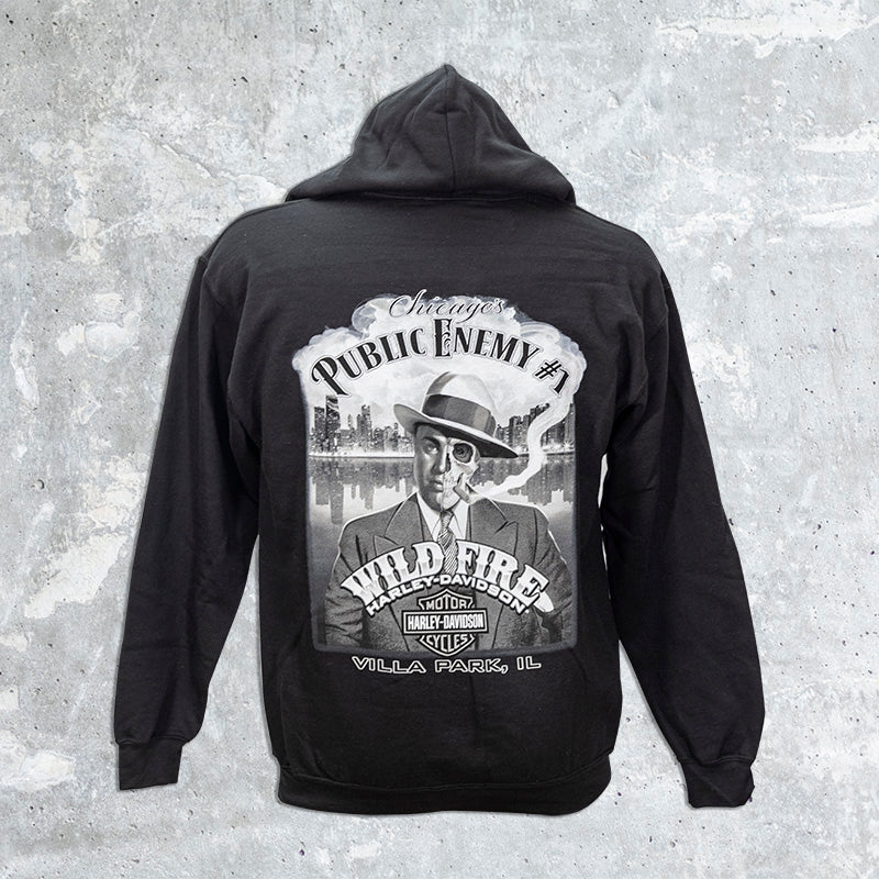 Wild Fire Harley Davidson- Pullover Hoodie Public Enemy # 1