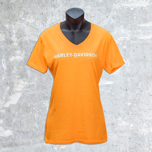 Wild Fire Harley Davidson- Women's Neon Orange T-Shirt