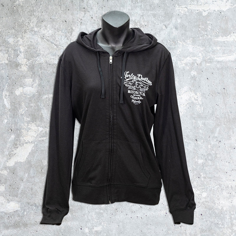 Wild Fire Harley Davidson- Women's Eagle Zip Up Hoodie.