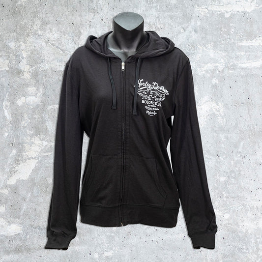 Wild Fire Harley Davidson- Women's Eagle Zip Up Hoodie.