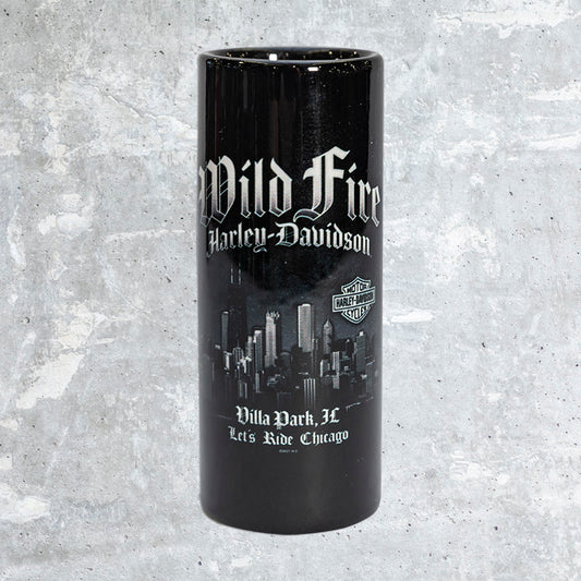 Wild Fire Harley Davidson- Tall Black Shot Glass